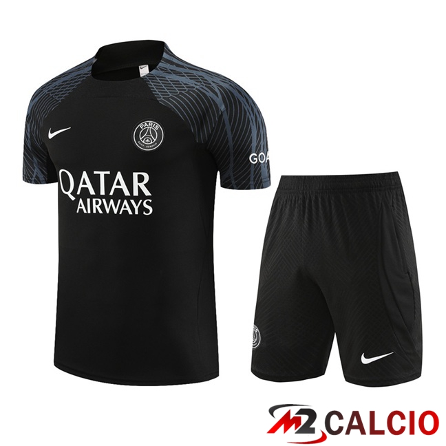 T Shirt Allenamento Paris PSG + Pantaloncini Nero 2023/2024