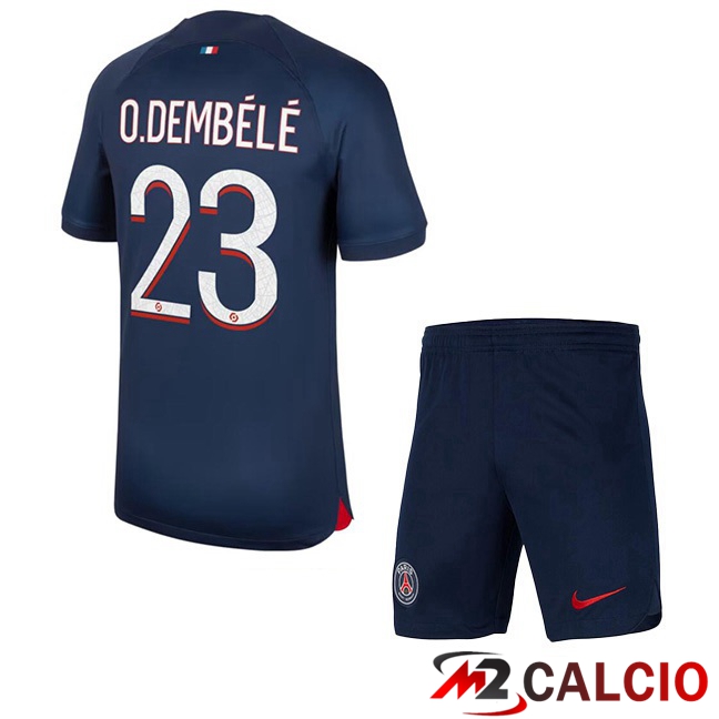 Maglie Calcio Paris PSG (O.Dembélé 23) Bambino Prima Blu Reale 2023/2024