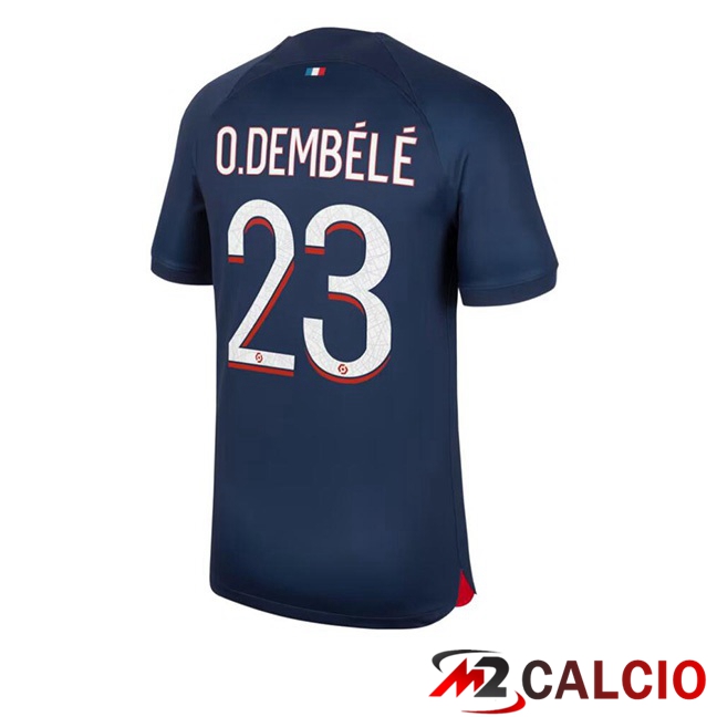 Maglie Calcio Paris PSG (O.Dembélé 23) Prima Blu Reale 2023/2024