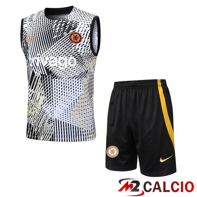 Canotta Calcio FC Chelsea + Pantaloncini Nero Bianco 2023/2024