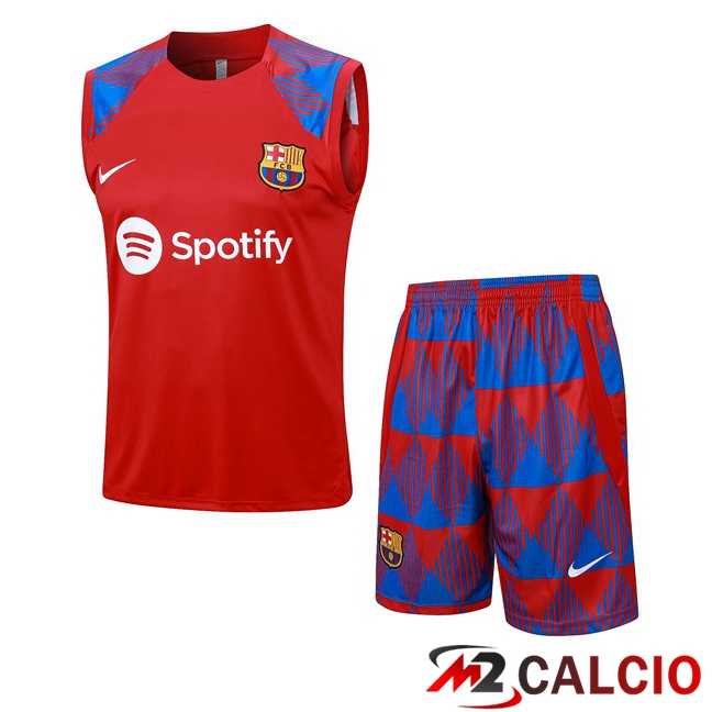 Canotta Calcio FC Barcellona + Pantaloncini Rosso 2023/2024