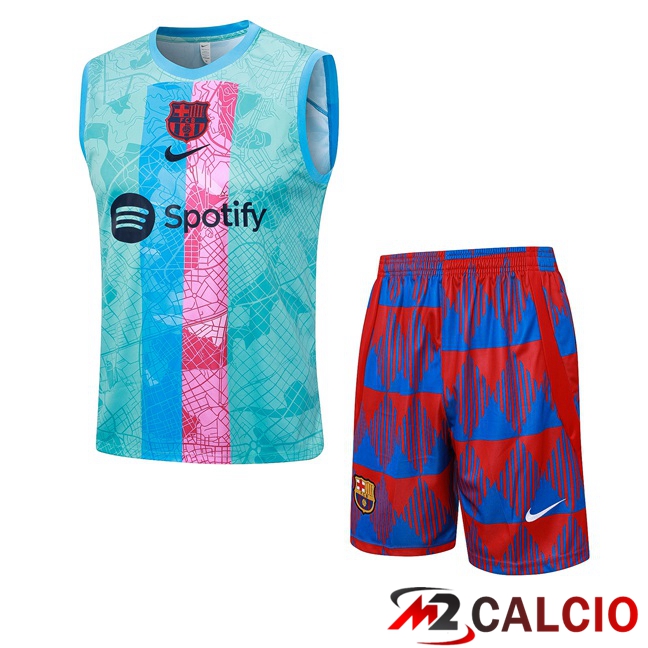 Canotta Calcio FC Barcellona + Pantaloncini Verde 2023/2024