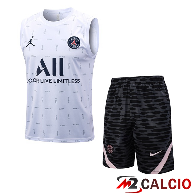 Canotta Calcio Paris PSG + Pantaloncini Bianco 2023/2024