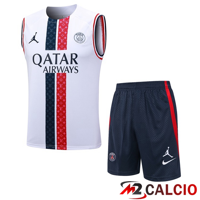Canotta Calcio Paris PSG + Pantaloncini Bianco 2023/2024