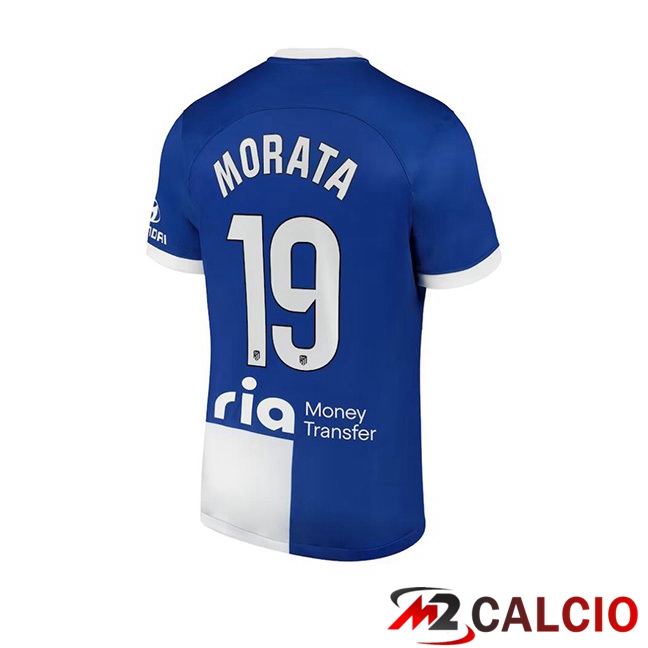 Maglie Calcio Atletico Madrid (Morata 19) Seconda Blu 2023/2024