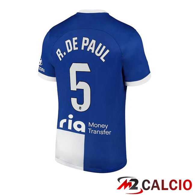 Maglie Calcio Atletico Madrid (R. De Paul 5) Seconda Blu 2023/2024