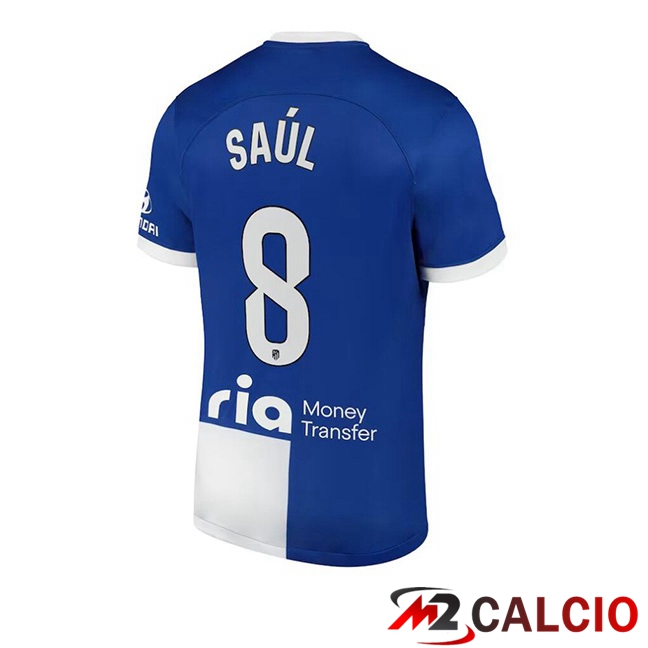 Maglie Calcio Atletico Madrid (Saúl 8) Seconda Blu 2023/2024