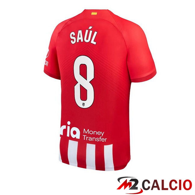 Maglie Calcio Atletico Madrid (Saúl 8) Prima Rosso 2023/2024
