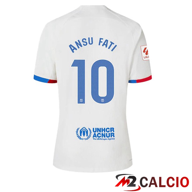 Maglie Calcio FC Barcellona (ANSU FATI 10) Seconda Bianco 2023/2024