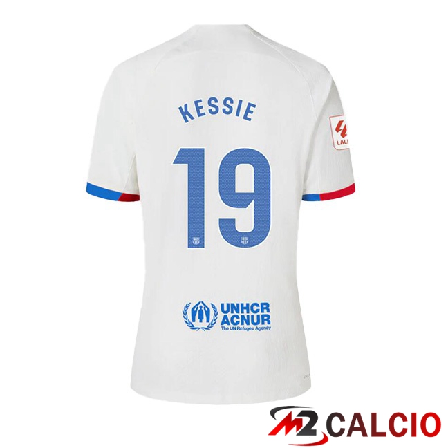 Maglie Calcio FC Barcellona (KESSIE 19) Seconda Bianco 2023/2024