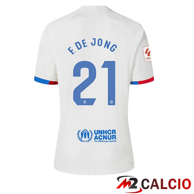 Maglie Calcio FC Barcellona (F. De JONG 21) Seconda Bianco 2023/2024