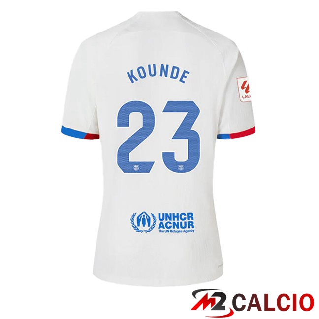 Maglie Calcio FC Barcellona (KOUNDE 23) Seconda Bianco 2023/2024