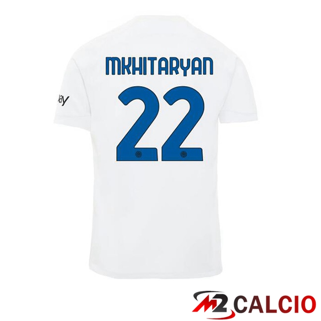 Maglie Calcio Inter Milan (MKHITARYAN 22) Seconda Bianco 2023/2024