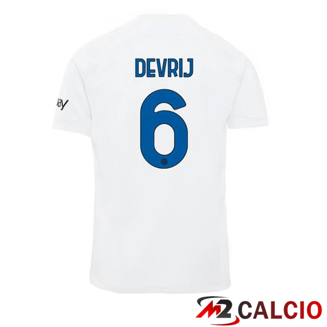 Maglie Calcio Inter Milan (DE VRIJ 6) Seconda Bianco 2023/2024