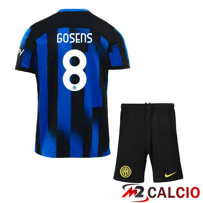 Maglie Calcio Inter Milan (GOSENS 8) Bambino Prima Blu 2023/2024