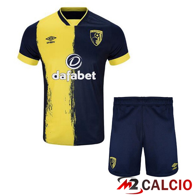 Maglie Calcio AFC Bournemouth Bambino Terza Giallo Blu 2023/2024