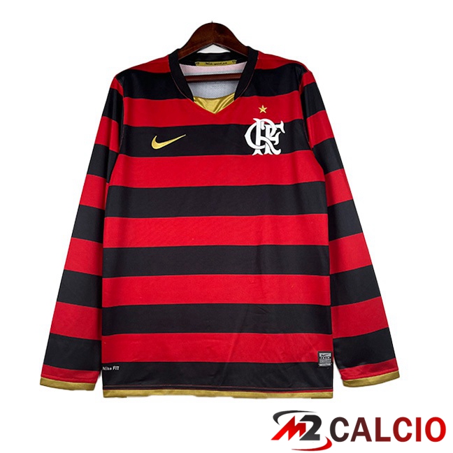 Maglie Calcio Flamengo Retro Prima Manica Lunga Rosso 2008-2009
