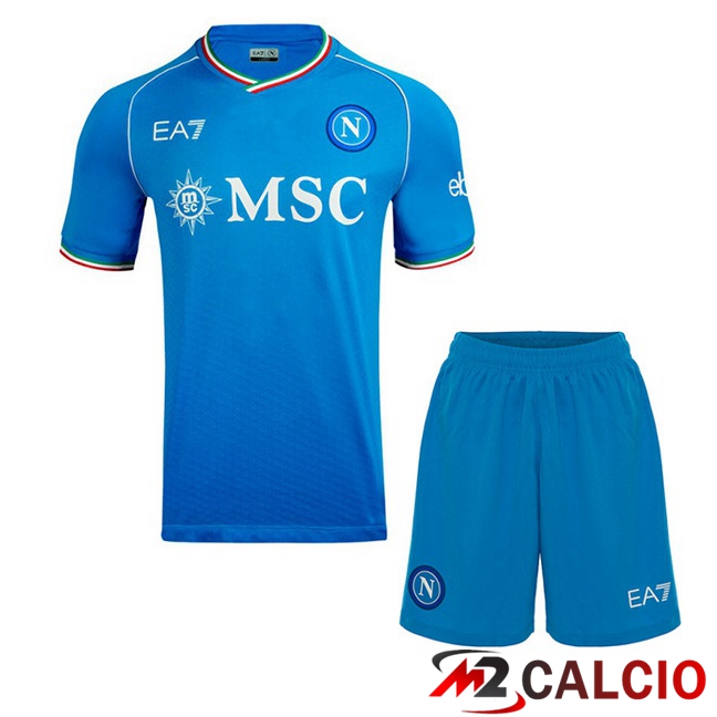 Maglie Calcio SSC Napoli Bambino Prima Blu 2023/2024
