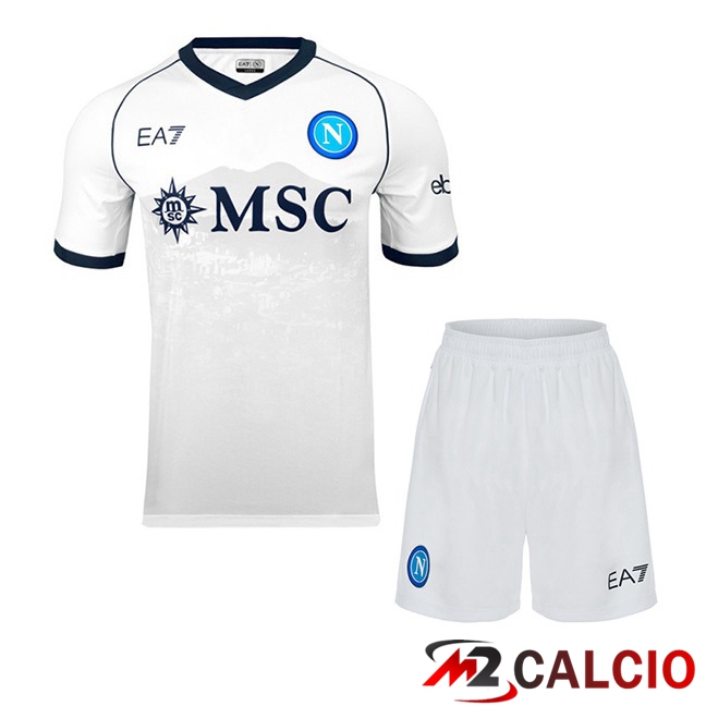Maglie Calcio SSC Napoli Bambino Seconda Bianco 2023/2024