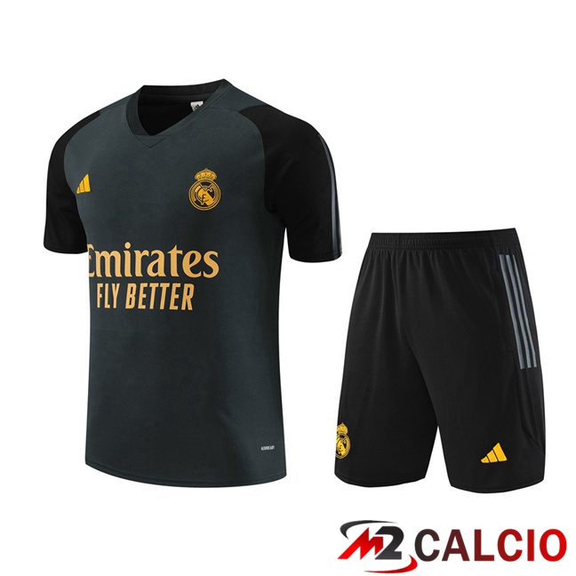 T Shirt Allenamento Real Madrid + Pantaloncini Grigio 2023/2024
