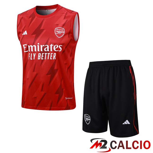 Canotta Calcio FC Arsenal + Pantaloncini Rosso 2023/2024