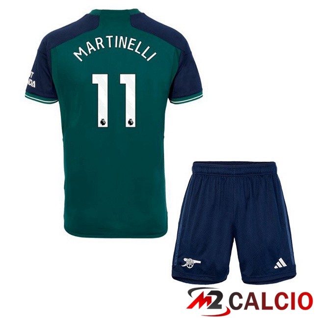 Maglie Calcio FC Arsenal (MARTINELLI 11) Bambino Terza Verde 2023/2024