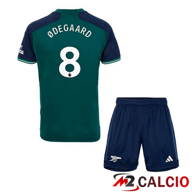 Maglie Calcio FC Arsenal (ØDEGAARD 8) Bambino Terza Verde 2023/2024