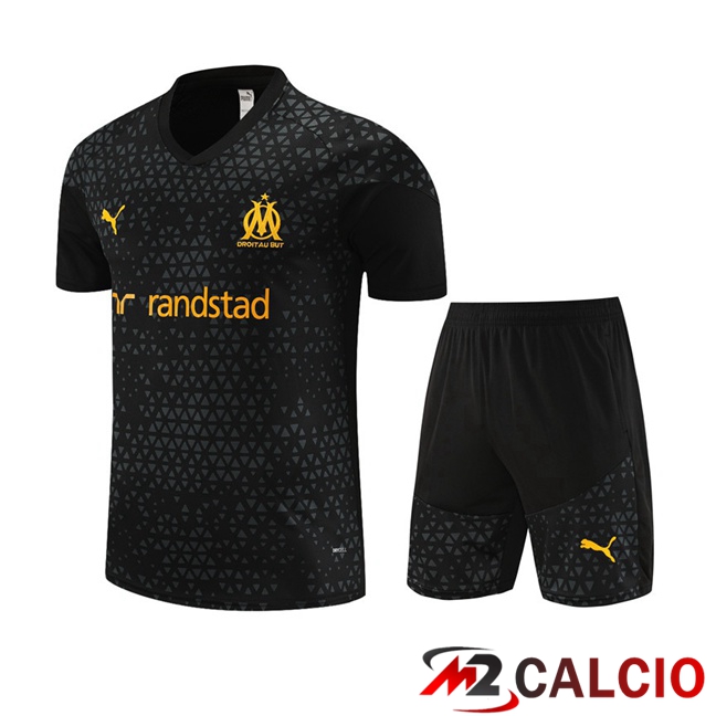 T Shirt Allenamento Marsiglia OM + Pantaloncini Nero 2023/2024