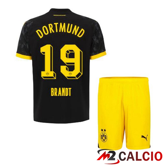 Maglie Calcio Dortmund BVB (Brandt 19) Bambino Seconda Nero 2023/2024