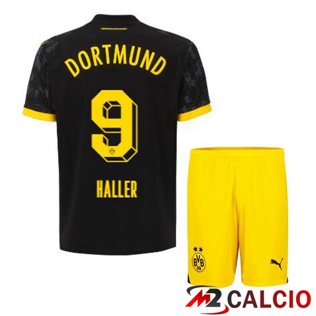 Maglie Calcio Dortmund BVB (Haller 9) Bambino Seconda Nero 2023/2024