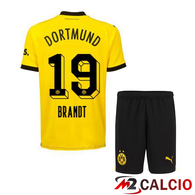 Maglie Calcio Dortmund BVB (Brandt 19) Bambino Prima Giallo Nero 2023/2024