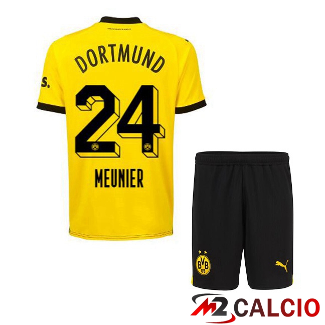 Maglie Calcio Dortmund BVB (Meunier 24) Bambino Prima Giallo Nero 2023/2024