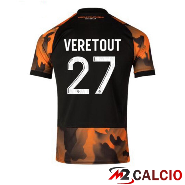 Maglie Calcio Marsiglia OM (VERETOUT 27) Terza Nero Giallo 2023/2024