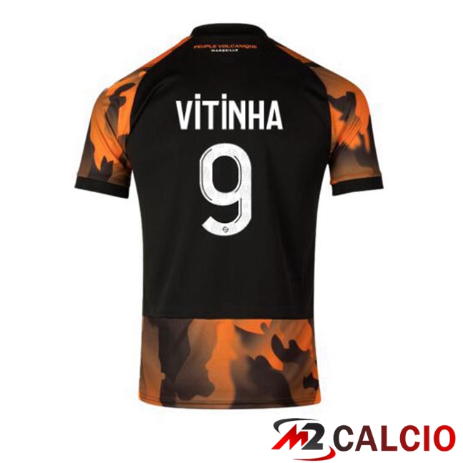 Maglie Calcio Marsiglia OM (VITINHA 9) Terza Nero Giallo 2023/2024