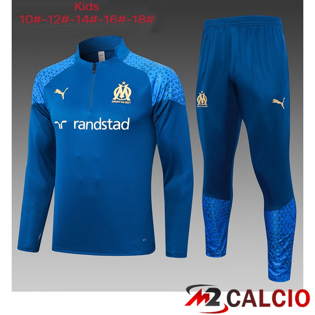 Insieme Tuta Calcio Marsiglia OM Bambino Blu 2023/2024