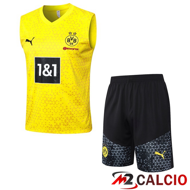 Canotta Calcio Dortmund BVB + Pantaloncini Giallo 2023/2024