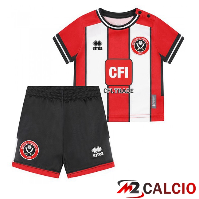 Maglie Calcio Sheffield United Bambino Prima Rosso Bianco 2023/2024