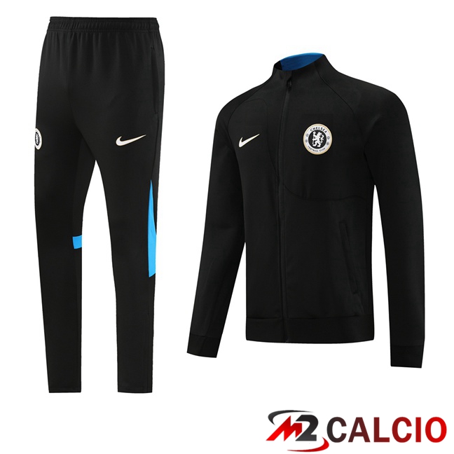 Insieme Tuta Calcio - Giacca FC Chelsea Nero 2023/2024