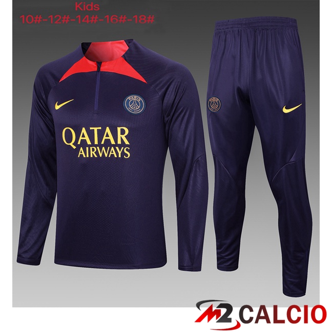 Insieme Tuta Calcio Paris PSG Bambino Viola 2023/2024