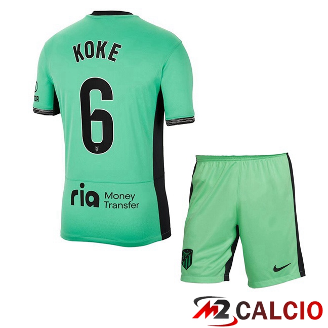 Maglie Calcio Atletico Madrid (Koke 6) Bambino Terza Verde 2023/2024