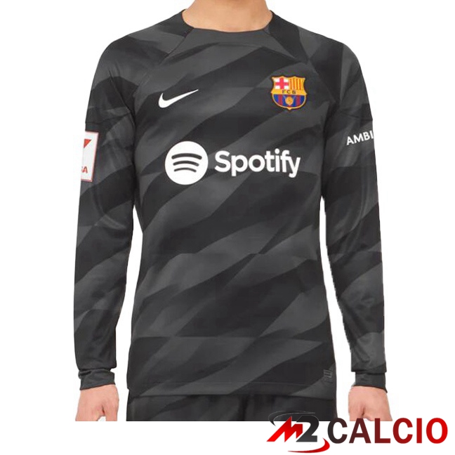Maglie Calcio FC Barcellona Portiere Manica Lunga Nero 2023/2024