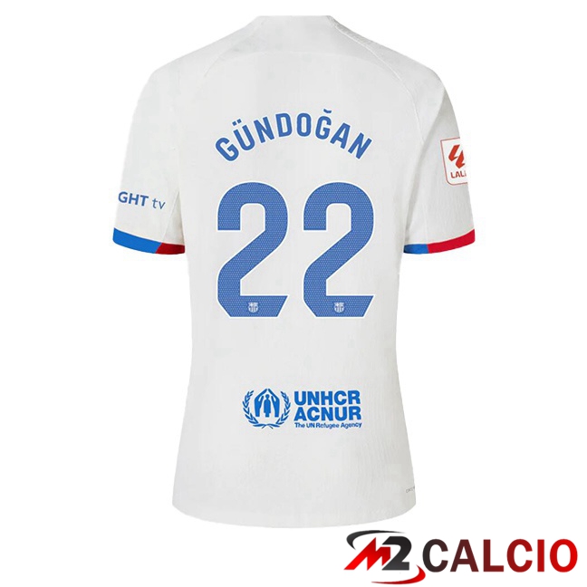 Maglie Calcio FC Barcellona (GÜNDOĞAN 22) Seconda Bianco 2023/2024