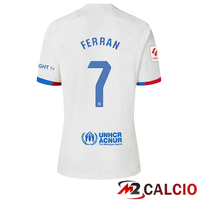 Maglie Calcio FC Barcellona (FERRAN 7) Seconda Bianco 2023/2024