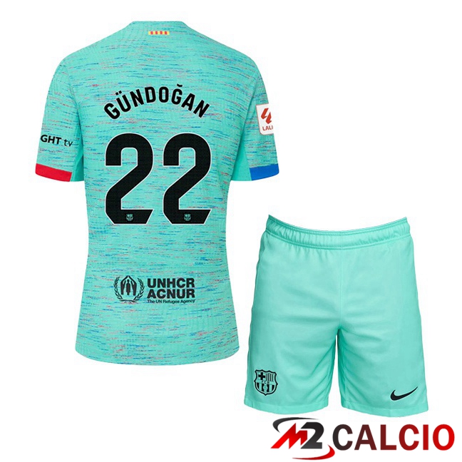 Maglie Calcio FC Barcellona (GÜNDOĞAN 22) Bambino Terza Verde 2023/2024