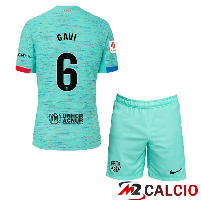 Maglie Calcio FC Barcellona (GAVI 6) Bambino Terza Verde 2023/2024