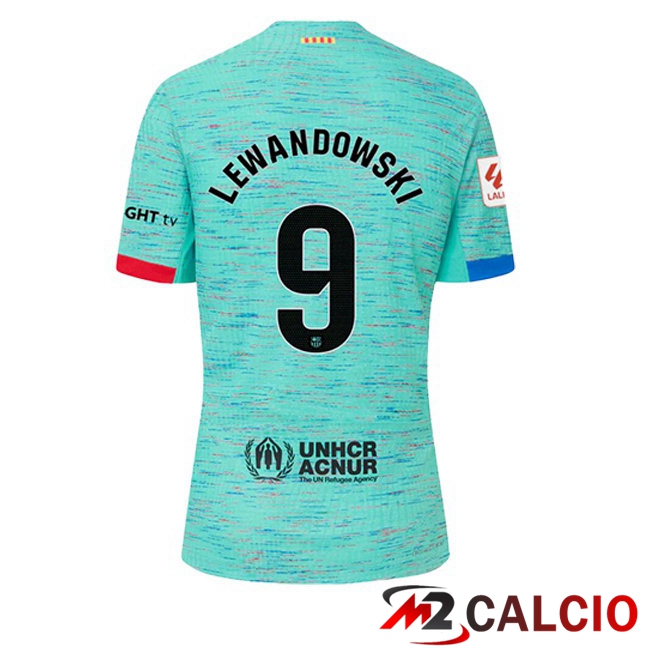 Maglie Calcio FC Barcellona (LEWANDOWSKI 9) Terza Verde 2023/2024