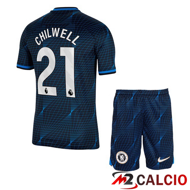Maglie Calcio FC Chelsea (Chilwell 21) Bambino Seconda Blu 2023/2024