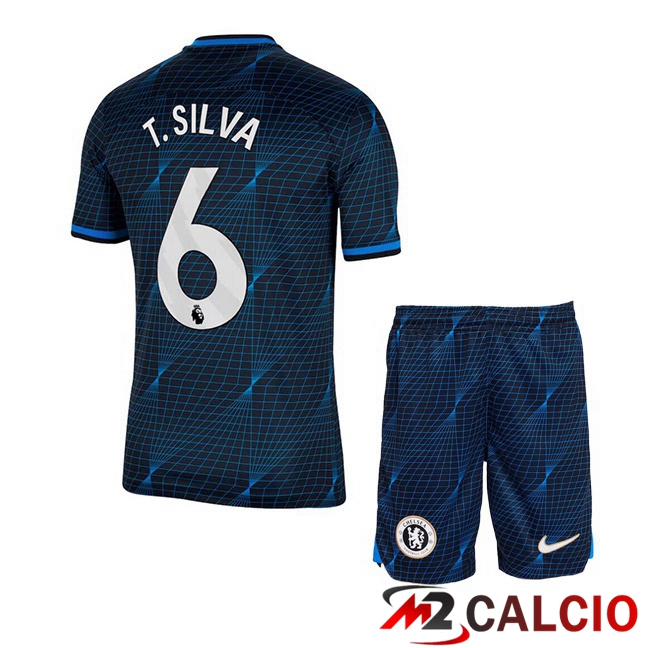 Maglie Calcio FC Chelsea (T. Silva 6) Bambino Seconda Blu 2023/2024