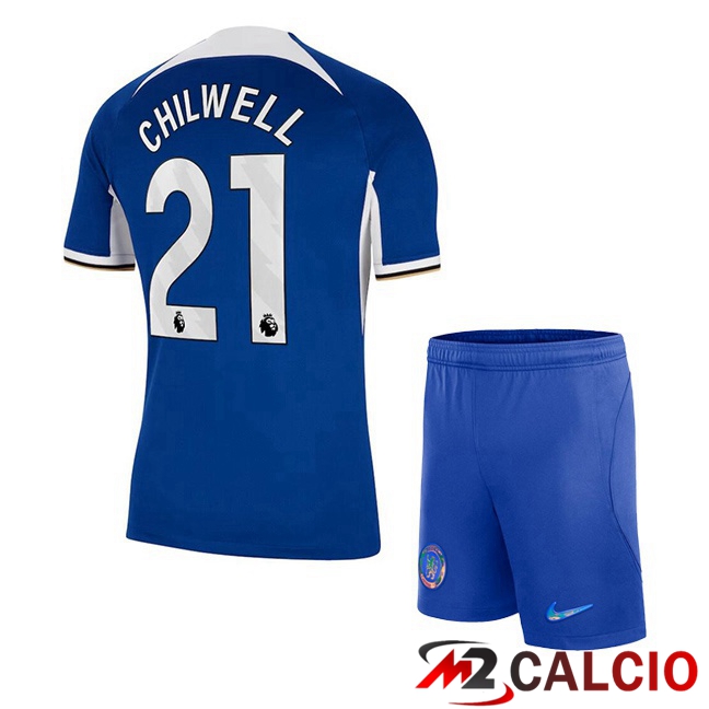 Maglie Calcio FC Chelsea (Chilwell 21) Bambino Prima Blu 2023/2024