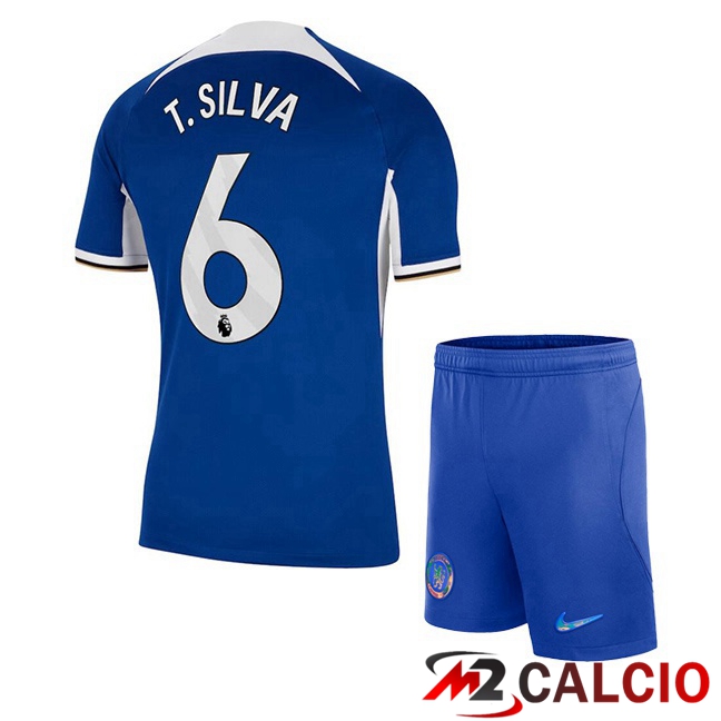 Maglie Calcio FC Chelsea (T. Silva 6) Bambino Prima Blu 2023/2024